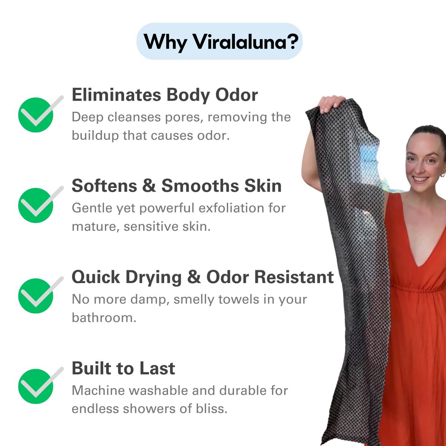 Chicluno Exfoliating Antibacterial Shower Towel