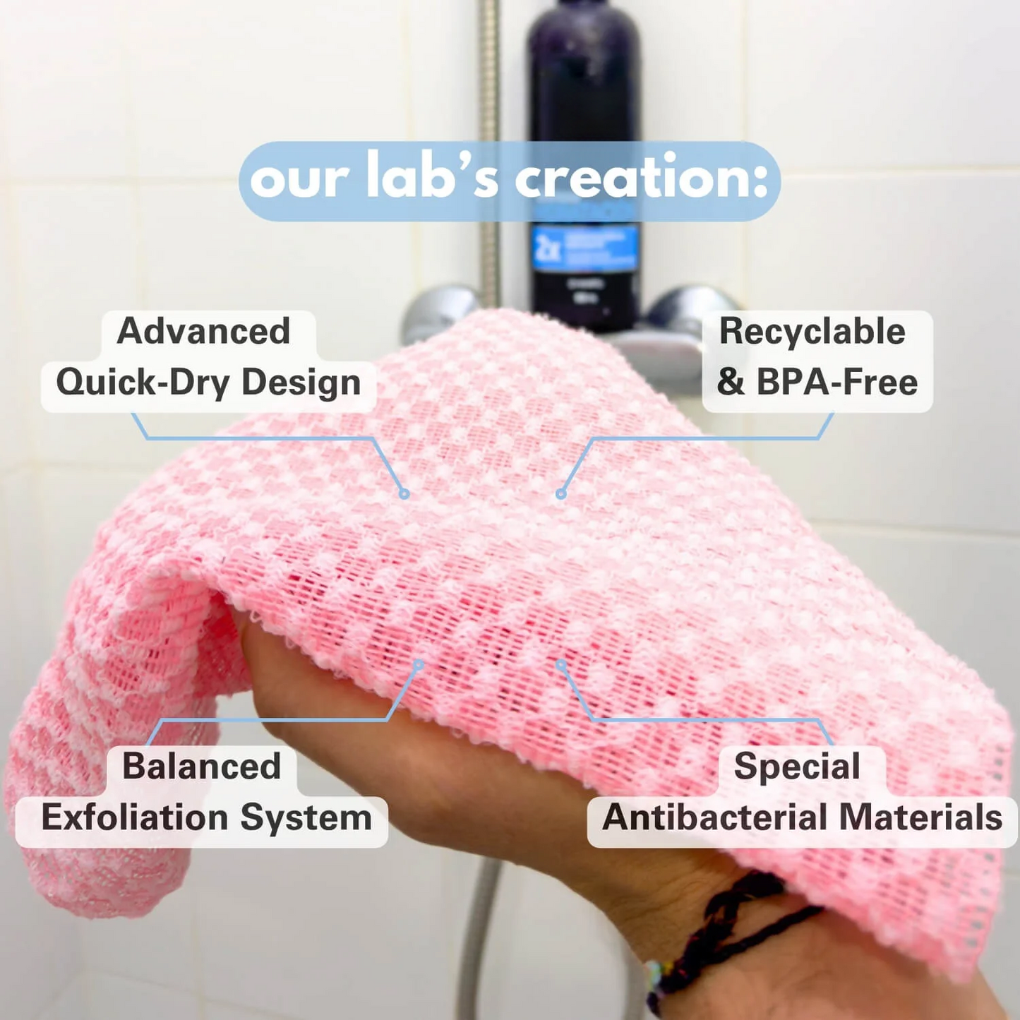 Chicluno Exfoliating Antibacterial Shower Towel