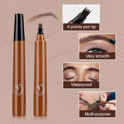 Waterproof Four-tip Beard and Eyebrow Pen