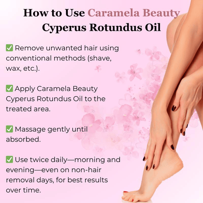 ✨ Caramela Beauty Cyperus Rotundus Oil for Natural Permanent Hair Reduction