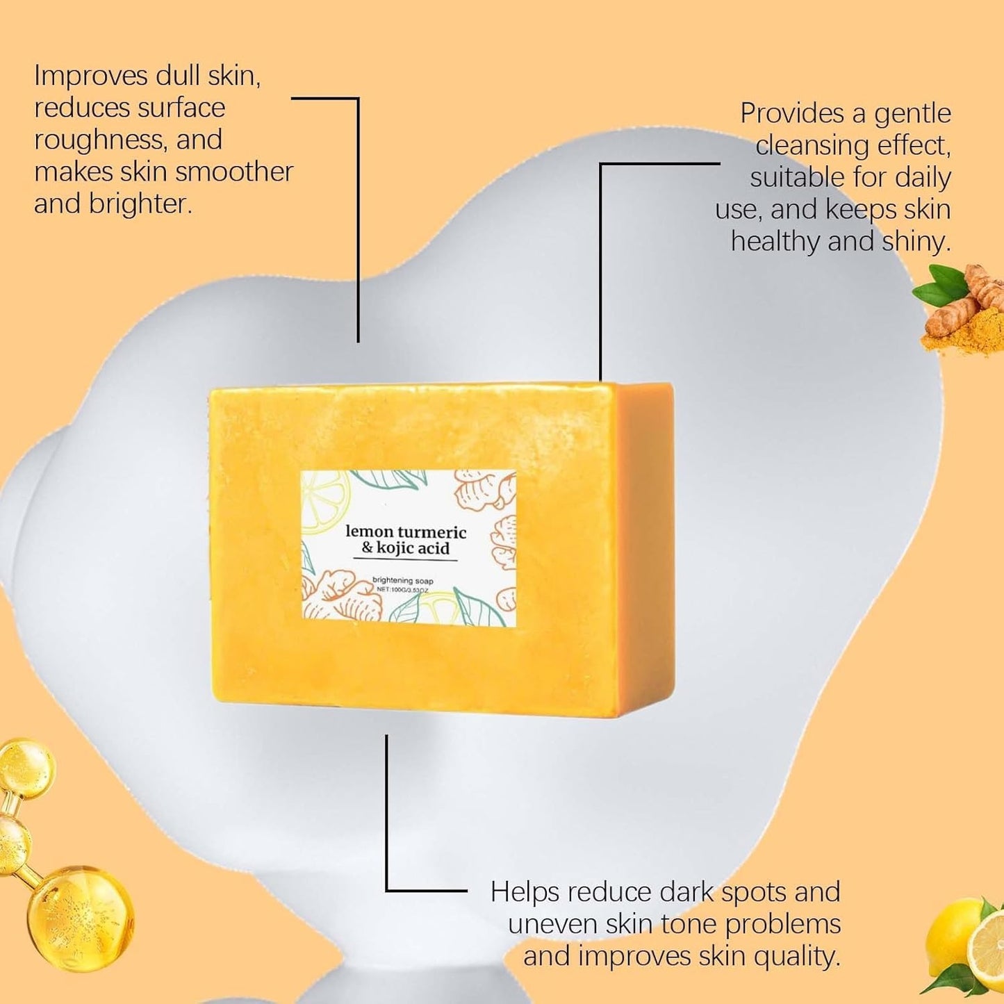 lemon turmeric & kojic acid brightening soap