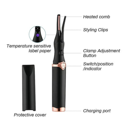 Rechargeable Heated Eyelash Curler for Quick Heating Curling